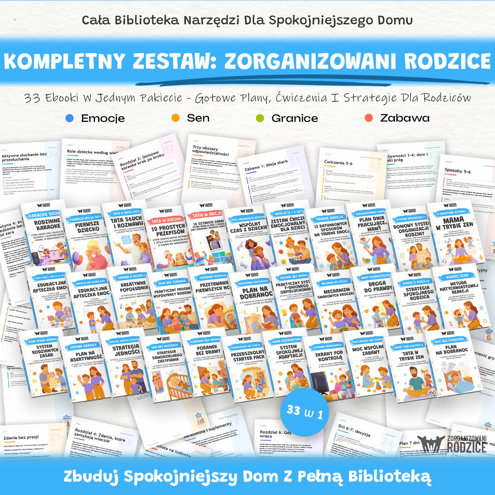 Kompletny Zestaw Zorganizowani Rodzice 33 w 1